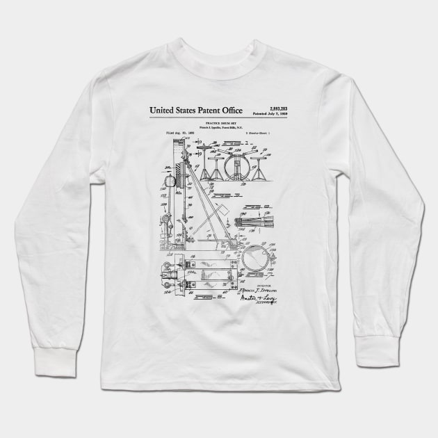 Drum Set Patent Long Sleeve T-Shirt by Luve